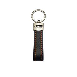 Leather Keychain for VW R-line 3D Logo Stitches